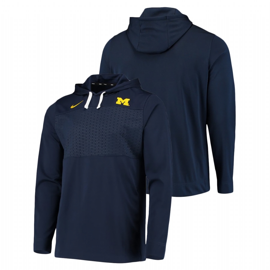 Michigan Wolverines Men's NCAA Navy Team Logo Repeat Pullover College Football Hoodie NSA4649OY